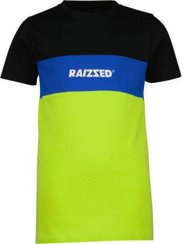 Raizzed T-shirt zwart/blauw/limegroen