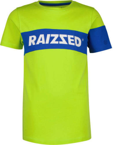 Raizzed T-shirt met logo limegroen/blauw