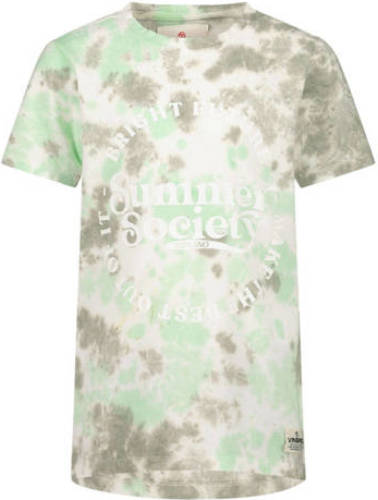 Vingino tie-dye T-shirt groen/grijs/wit