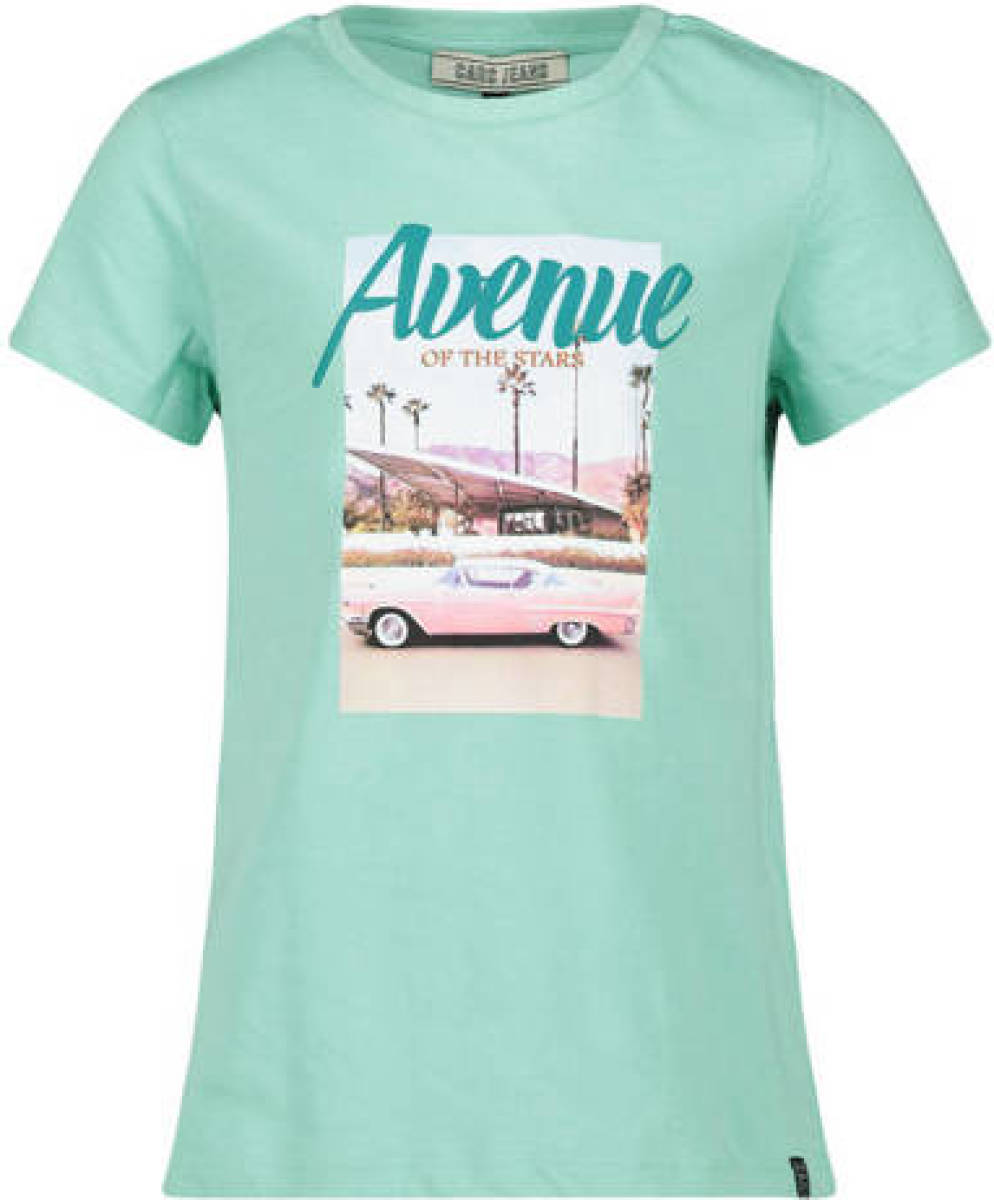 Cars T-shirt met printopdruk turquoise