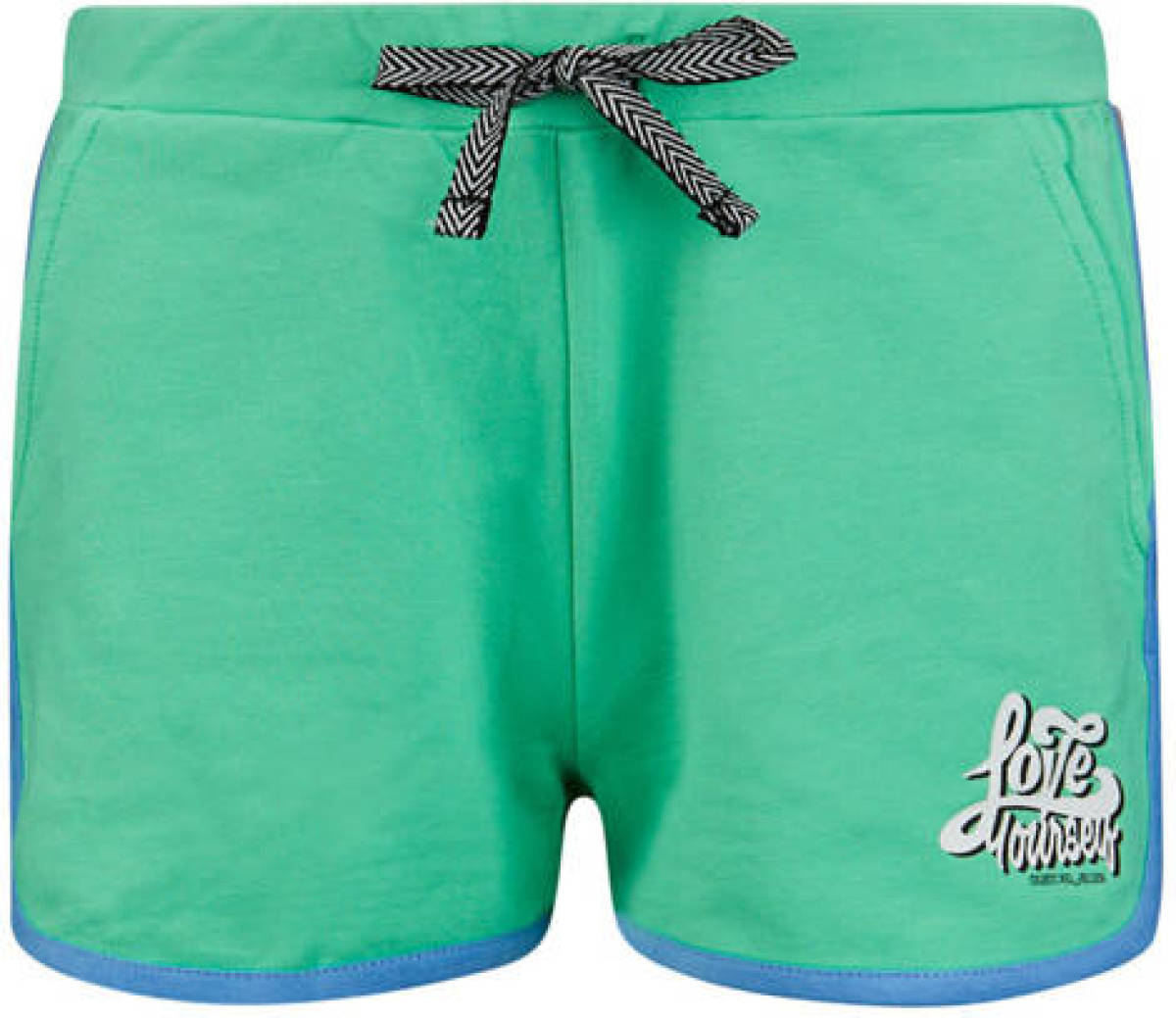 Retour Denim short Sobian met zijstreep zachtgroen