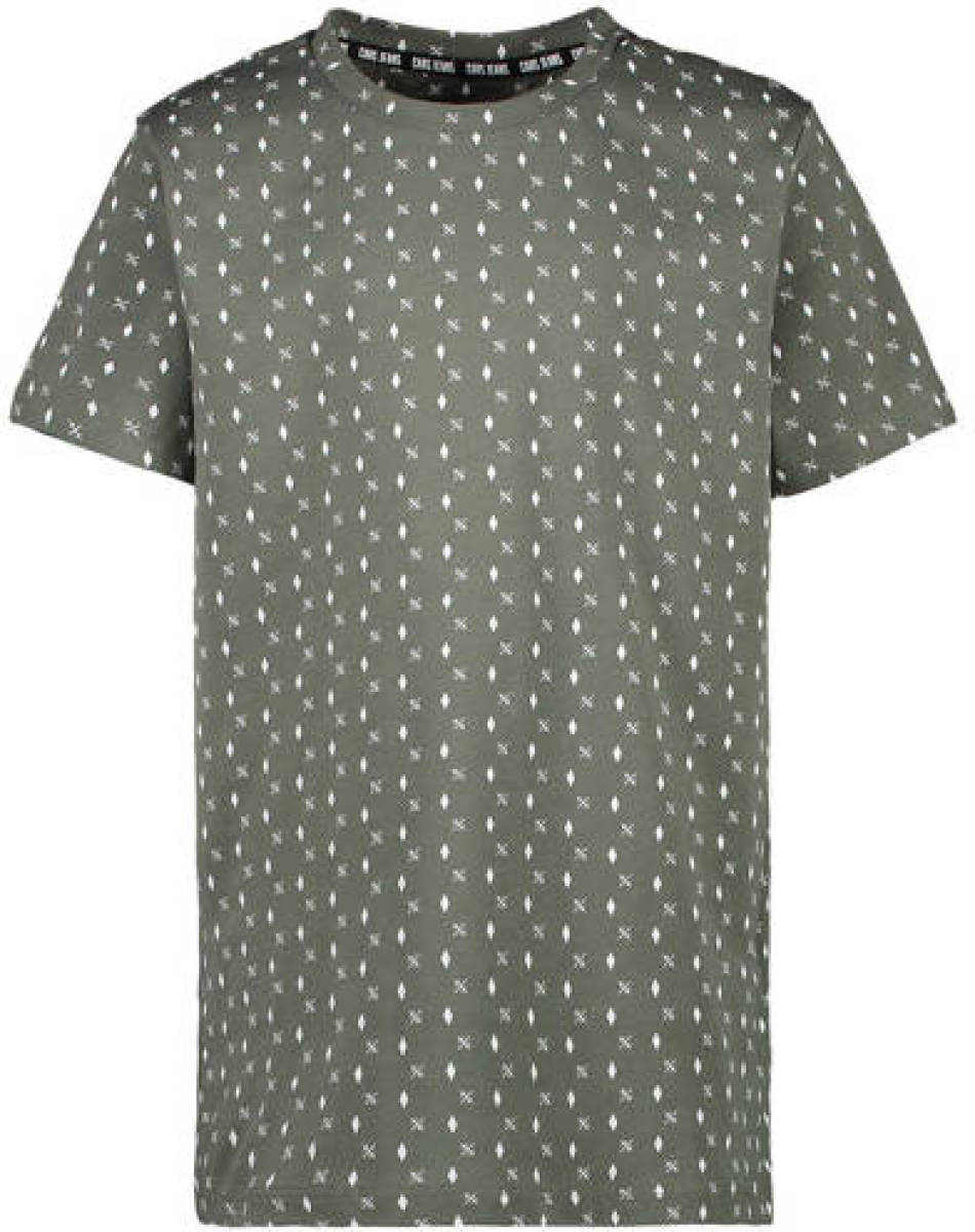 Cars T-shirt met stippen grijsgroen