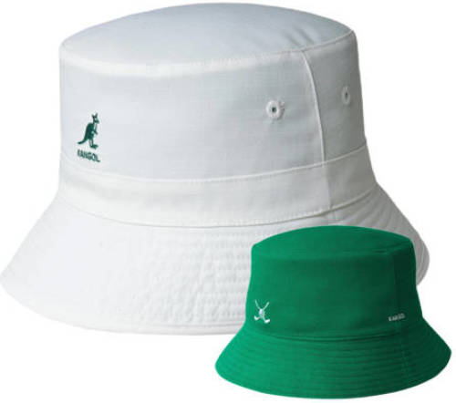 Kangol reversible bucket hat Golf met logo groen/wit