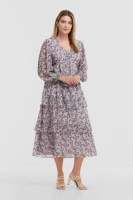Miljuschka by Wehkamp midijurk met bloemenprint lila