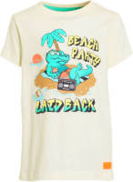 Orange Stars T-shirt Melvin met printopdruk ecru