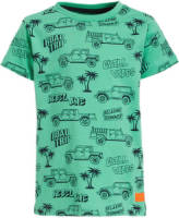 Orange Stars T-shirt Maurik met all over print mintgroen