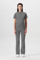 Supermom zwangerschapsshirt Fortville met all over print zwart/wit