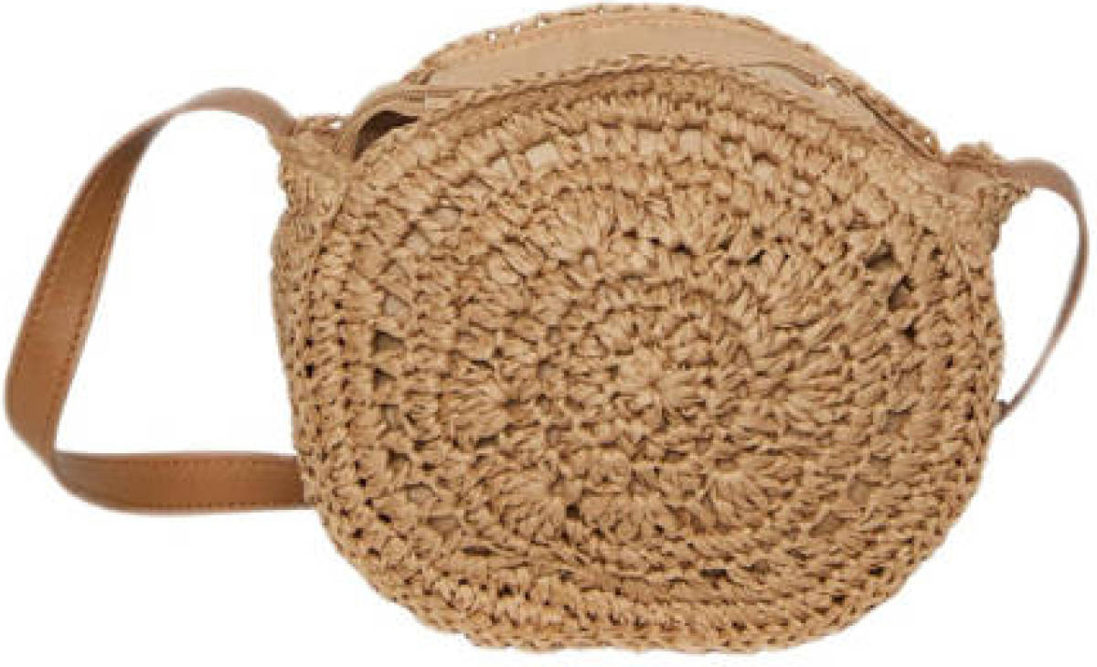 PIECES crossbody tas PCKIRA van stro beige
