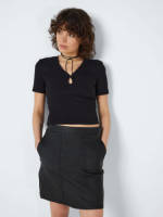 NOISY MAY crop top NMMAYA met open detail zwart