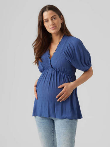 MAMALICIOUS zwangerschaps- en voedingstop MLFELICIA met all over print blauw