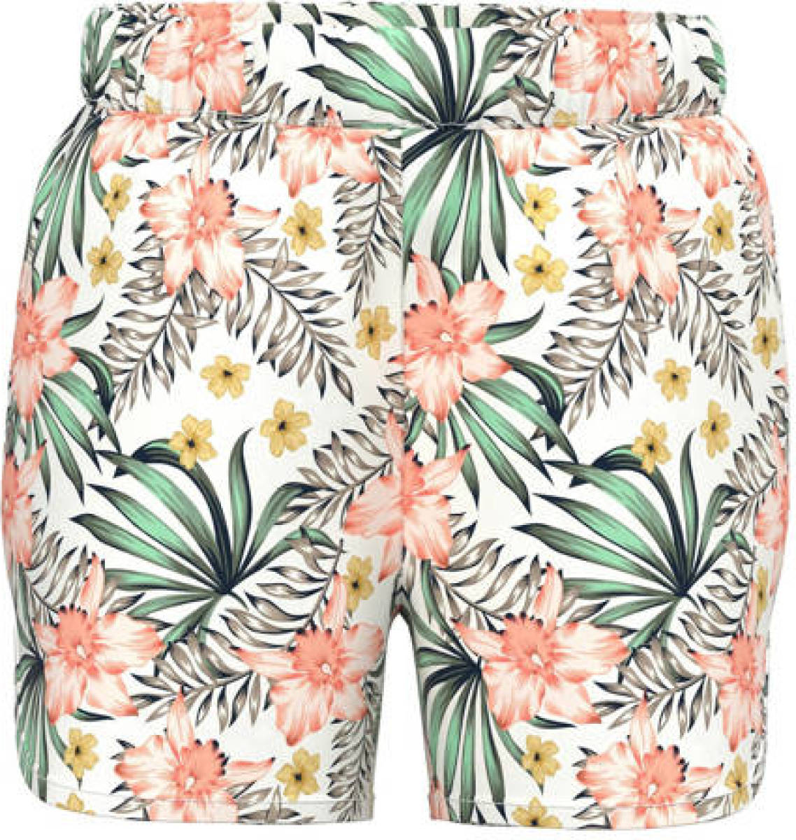 NAME IT MINI gebloemde short NMFVINAYA van gerecycled polyester wit/groen/zalm