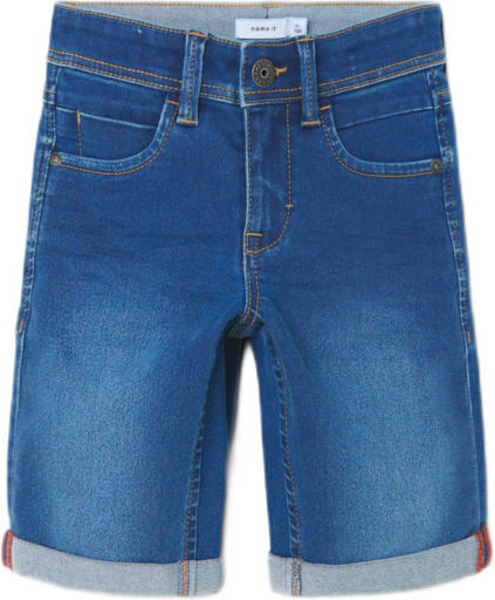 NAME IT KIDS slim fit short NKMSILAS medium blue denim