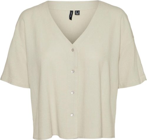 VERO MODA geweven blouse VMJESMILO met linnen ecru