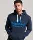 Superdry hoodie met logo navy