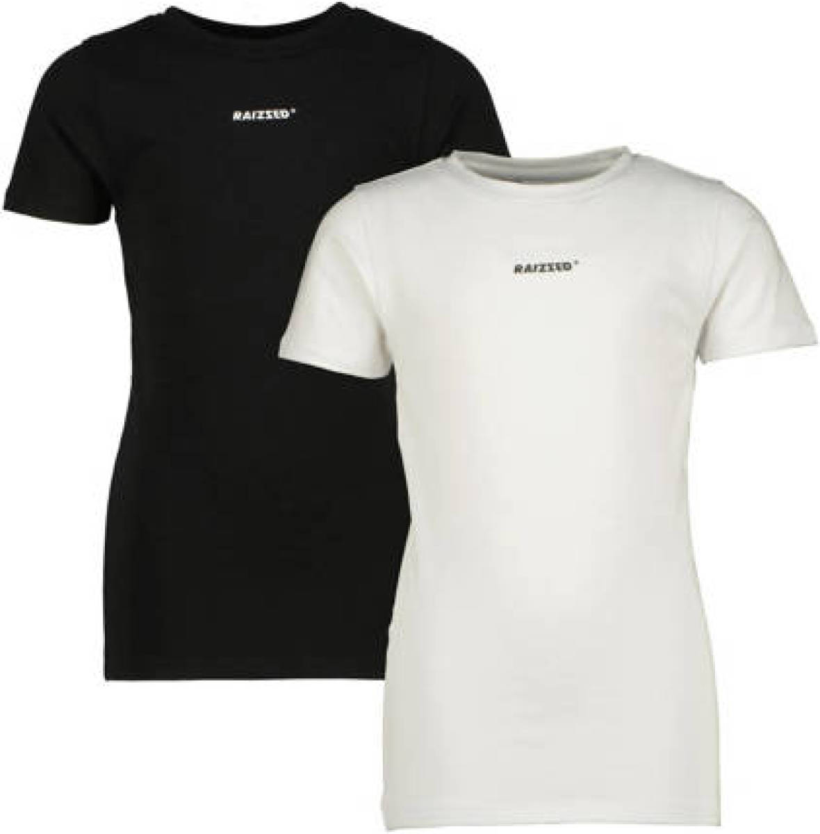 Raizzed T-shirt Nora - set van 2 zwart/wit