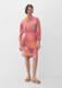 s.Oliver BLACK LABEL jurk met all over print en ceintuur roze/oranje