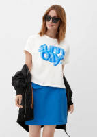 Q/S designed by T-shirt met printopdruk ecru/blauw