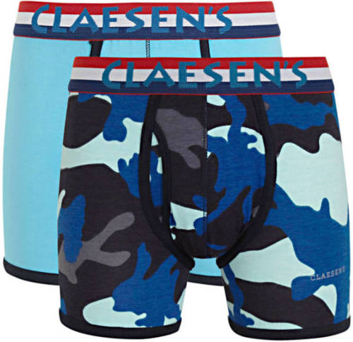 Claesen's boxershort - set van 2 met all over print blauw
