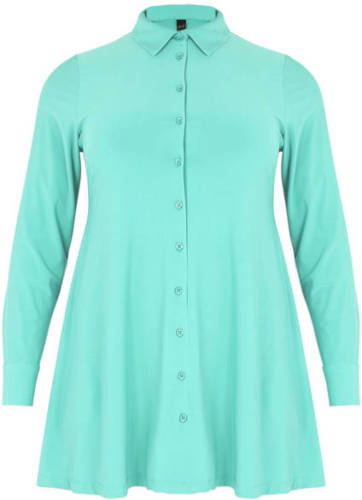 Yoek blouse turquoise