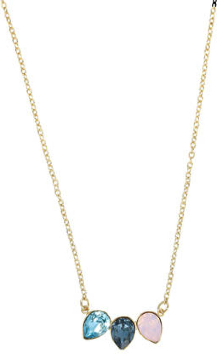 Otazu vergulde ketting met Swarovski kristallen Triple Leaf