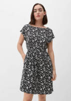 s.Oliver jurk met panterprint en open detail zwart/wit