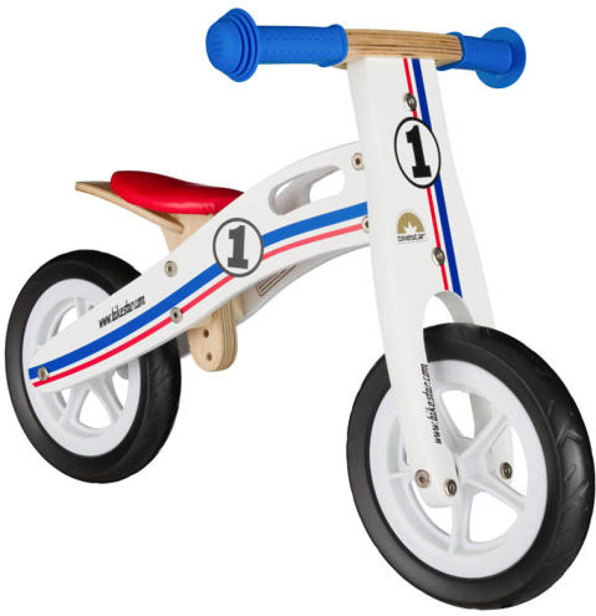 Bikestar houten loopfiets, 12 inch, wit