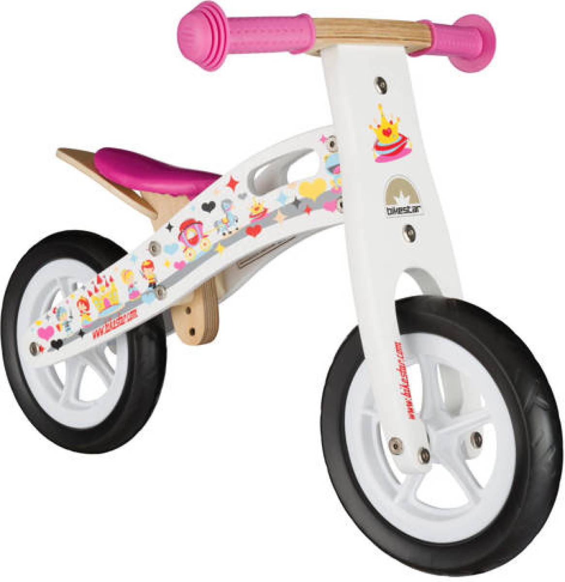 Bikestar houten loopfiets, 10 inch wielen, prinses