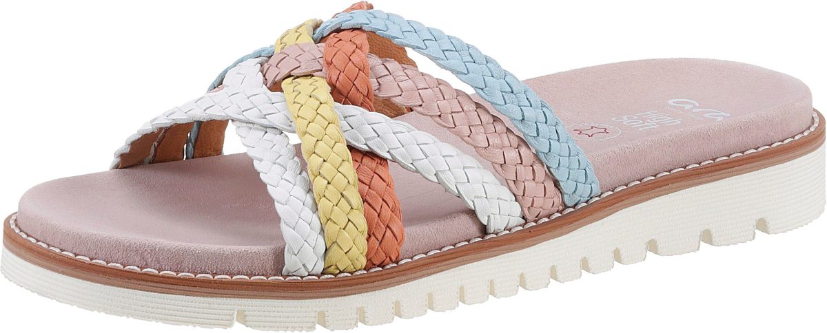 Ara Slippers KENT met kleurrijke vlechtriempjes