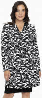 Yoek gebloemde blazer zwart/wit