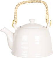Clayre & Eef Witte Theepot 18*14*12 Cm / 800 Ml 6cete0088l