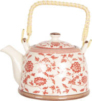 Clayre & Eef Rode Theepot 18*14*12 Cm / 800 Ml 6cete0071l