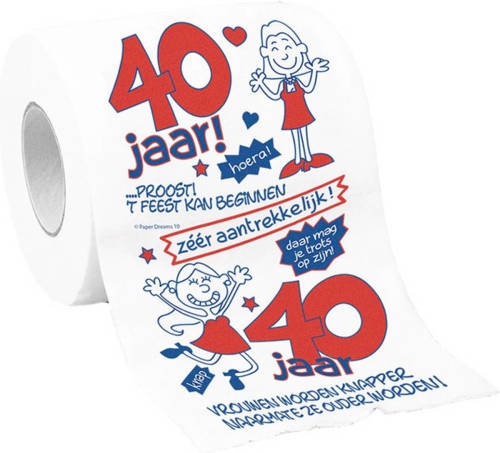 Paperdream Toiletpapier 40 Jaar Vrouw Verjaardag Cadeau/versiering - Fopartikelen