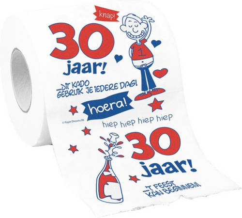 Paperdream Toiletpapier/wc-papier 30 Jaar Vrouw Verjaardagsversiering - Fopartikelen