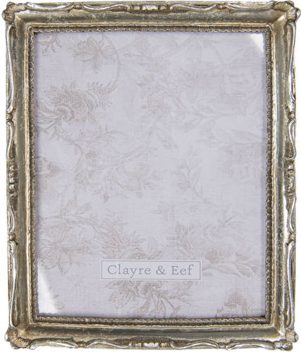 Clayre & Eef Fotolijst 20x25 Cm Zilverkleurig Kunststof Rechthoek Fotokader Wissellijst Foto Frame Zilverkleurig