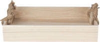 Clayre & Eef Decoratief Dienblad 37x25x7 Cm Bruin Hout Rechthoek Serveerschaal Bruin Serveerschaal