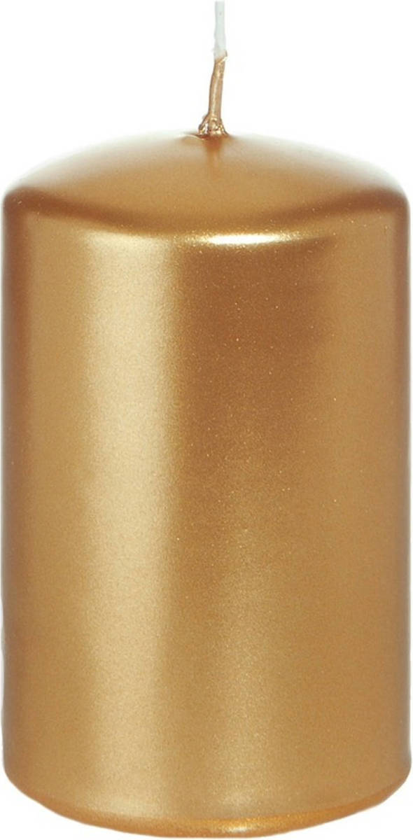 Trend Candles 1x Gouden Cilinderkaars/stompkaars 5 X 8 Cm 18 Branduren - Stompkaarsen
