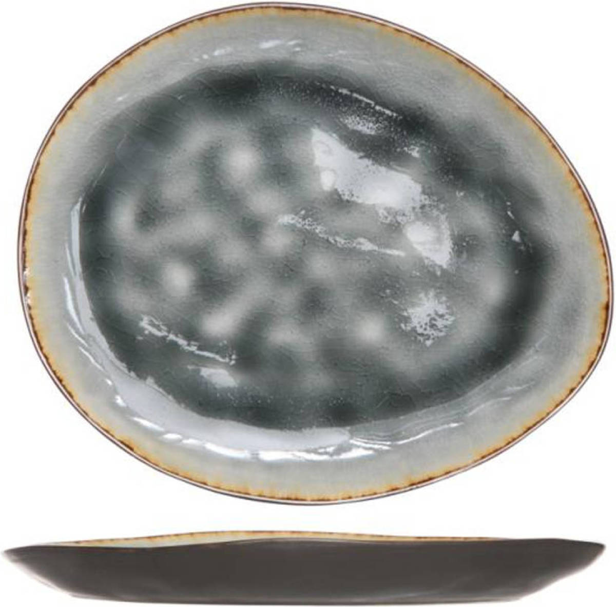 Cosy & Trendy Laguna Plat Bord - 19.5 X 16 Cm - Blauw/grijs