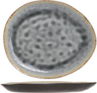 Cosy & Trendy Plat Bord Ovaal - 27 X 23 Cm - Blauw/grijs