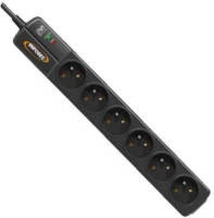 Cstore Infosec Stekkerdoos Overspanningsbeveiliging 6 Stopcontacten S6 Black Li