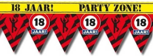 Paperdream 18 Jaar Party Tape/markeerlint Waarschuwing 12 M Versiering - Markeerlinten