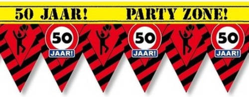 Paperdream 50 Jaar Party Tape/markeerlint Waarschuwing 12 M Versiering - Markeerlinten