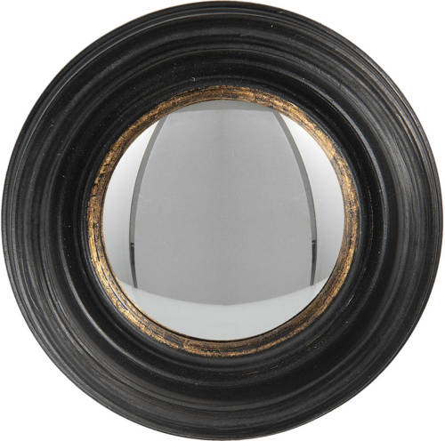 Clayre & Eef Wandspiegel Ø 16 Cm Zwart Hout Rond Grote Spiegel Muur Spiegel Wand Spiegel Zwart Grote Spiegel Muur