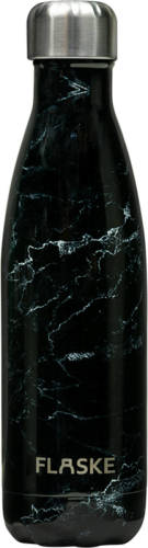 FLASKE - Bottle - 500ml/zwart/dubbelwandig Roestvrij Staal/69