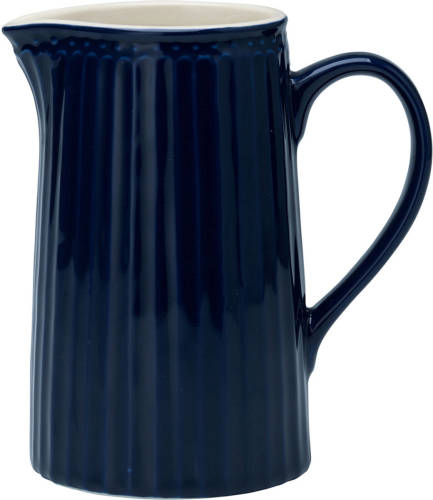 GreenGate Schenkkan / Waterkan Alice Donkerblauw (1 Liter) H 17.6 Cm