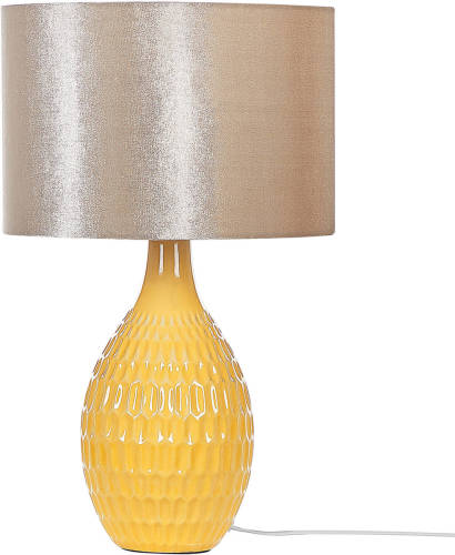 Beliani Haddas - Tafellamp-geel-keramiek