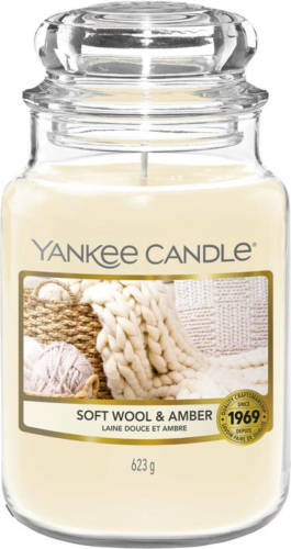 Yankee Candle Geurkaars Large Soft Wool & Amber - 17 Cm / ø 11 Cm