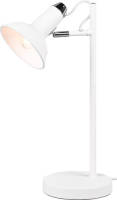 BES LED Led Bureaulamp - Tafelverlichting - Trion Rollo - E14 Fitting - Rond - Mat Wit - Aluminium