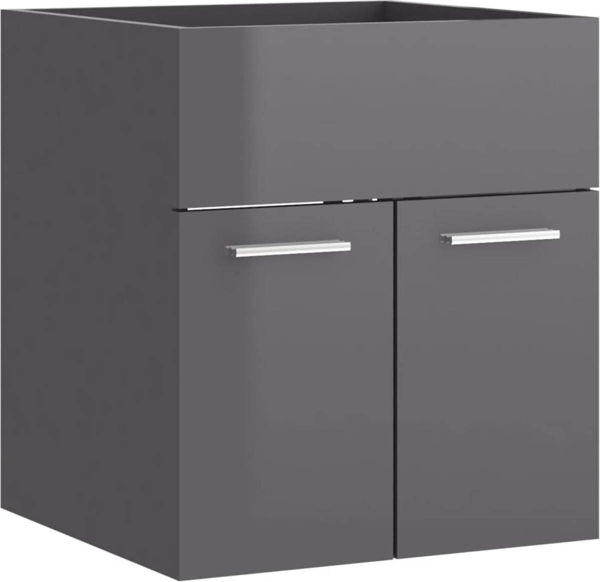VidaXL Wastafelkast 41x38,5x46 Cm Spaanplaat Hoogglans Grijs