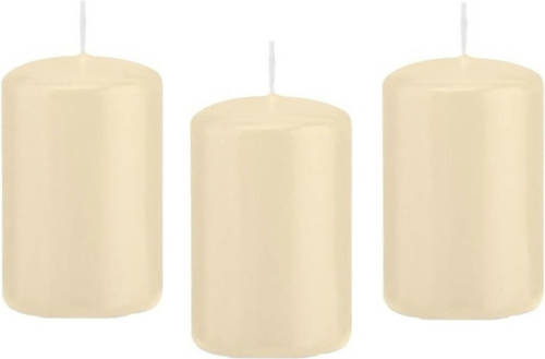 Trend Candles 8x Cremewitte Cilinderkaars/stompkaars 5 X 8 Cm 18 Branduren - Stompkaarsen