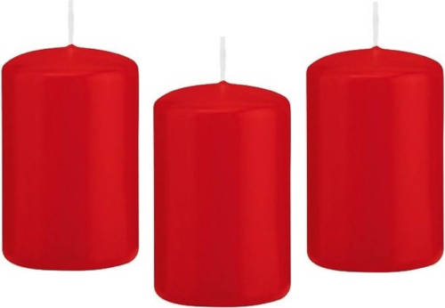 Trend Candles 8x Rode Cilinderkaars/stompkaars 5 X 8 Cm 18 Branduren - Stompkaarsen